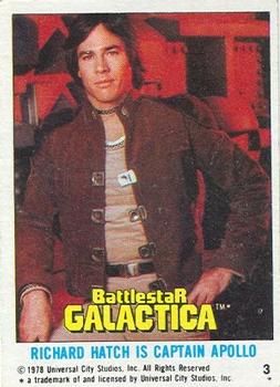 1978 Topps Battlestar Galactica #3 Richard Hatch is Captain Apollo Front