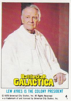 1978 Topps Battlestar Galactica #4 Lew Ayres Is the Colony President Front