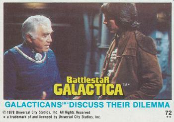 1978 Topps Battlestar Galactica #72 Galacticans Discuss Their Dilemma Front