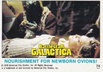 1978 Topps Battlestar Galactica #74 Nourishment for Newborn Ovions! Front