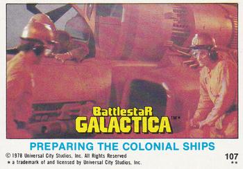 1978 Topps Battlestar Galactica #107 Preparing the Colonial Ships Front