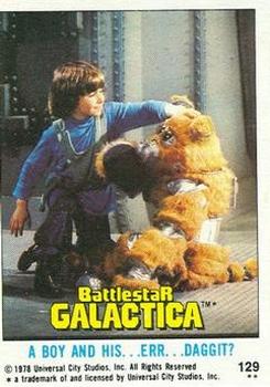 1978 Topps Battlestar Galactica #129 A Boy and His... Err... Daggit? Front