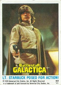 1978 Topps Battlestar Galactica #77 Lt. Starbuck Posed for Action! Front