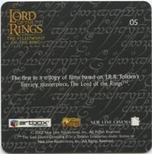 2002 Artbox Lord of the Rings Action Flipz #05 The first in a trilogy of films based on J.R.R. Tokien's Back