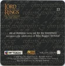 2002 Artbox Lord of the Rings Action Flipz #23 All of Hobbiton turns out for the momentous occasion - t Front