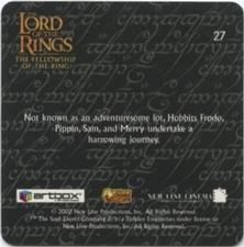2002 Artbox Lord of the Rings Action Flipz #27 Not known as an adventuresome lot, Hobbits Frodo, Pippin Back