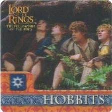 2002 Artbox Lord of the Rings Action Flipz #31 The Hobbits hide inside a hollow log as a Ringwraith dis Front