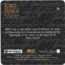 2002 Artbox Lord of the Rings Action Flipz #38 With Frodo in tow, Arwen mounts Asfaloth, the fastest of Back