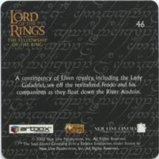 2002 Artbox Lord of the Rings Action Flipz #46 A contingency of Elven royalty, including the Lady Galad Back