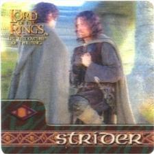 2002 Artbox Lord of the Rings Action Flipz #58 Aragorn pledges to protect Frodo with his life as the ba Front