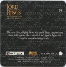 2002 Artbox Lord of the Rings Action Flipz #59 The sur aim, mighty bow, and swift Elven arrows take the Back