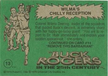 1979 Topps Buck Rogers #13 Wilma's Chilly Reception Back