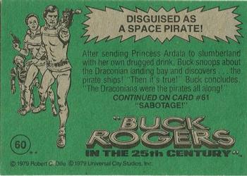 1979 Topps Buck Rogers #60 Disguised as a Space Pirate! Back