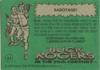 1979 Topps Buck Rogers #61 Sabotage! Back