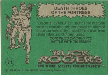 1979 Topps Buck Rogers #71 Death Throes of the Fortress Back