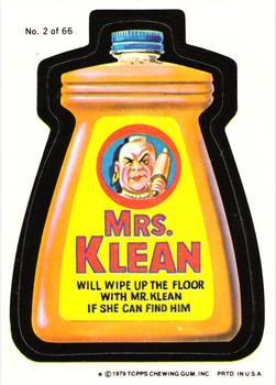 1979 Topps Wacky Packages (1st Series Rerun) #2 Mrs. Klean Front