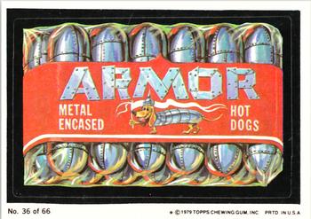 1979 Topps Wacky Packages (1st Series Rerun) #36 Armor Hot Dogs Front