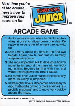 1983 Topps Video City #NNO Donkey Kong Junior - I'm Ape over ... / Game Tips Back
