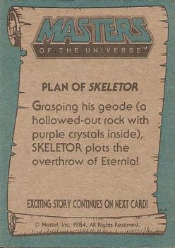 1984 Topps Masters of the Universe #5 Plan of Skeletor Back