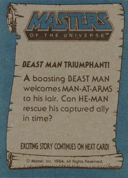 1984 Topps Masters of the Universe #42 Beast Man Triumphant! Back