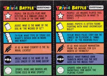 1984 Topps Trivia Battle Game #15 / 16 Card 15 / Card 16 Front