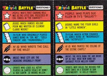 1984 Topps Trivia Battle Game #25 / 26 Card 25 / Card 26 Front
