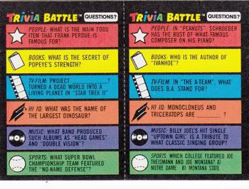 1984 Topps Trivia Battle Game #55 / 56 Card 55 / Card 56 Front