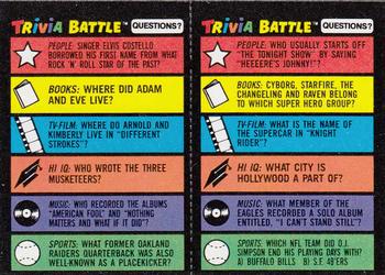 1984 Topps Trivia Battle Game #59 / 60 Card 59 / Card 60 Front