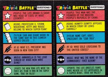 1984 Topps Trivia Battle Game #61 / 62 Card 61 / Card 62 Front