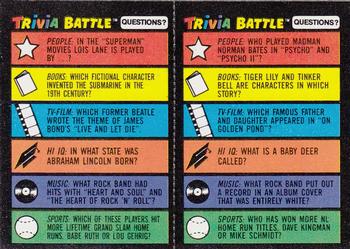 1984 Topps Trivia Battle Game #169 / 170 Card 169 / Card 170 Front