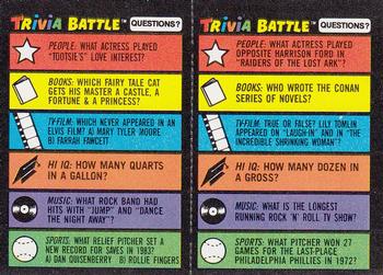 1984 Topps Trivia Battle Game #185 / 186 Card 185 / Card 186 Front
