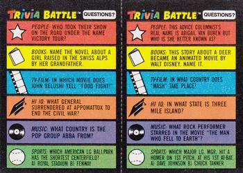1984 Topps Trivia Battle Game #189 / 190 Card 189 / Card 190 Front