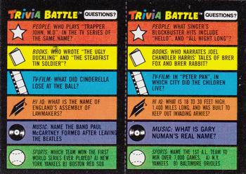 1984 Topps Trivia Battle Game #199 / 200 Card 199 / Card 200 Front