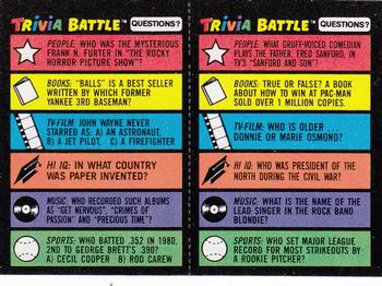 1984 Topps Trivia Battle Game #63 / 64 Card 63 / Card 64 Front