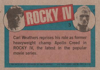 1985 Topps Rocky IV #3 Apollo Creed Back