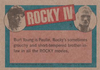 1985 Topps Rocky IV #5 Paulie Back