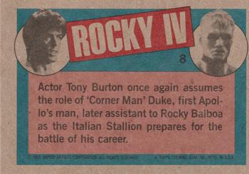 1985 Topps Rocky IV #8 Corner Man Duke Back