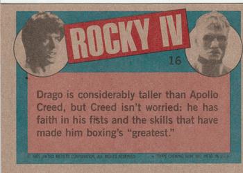 1985 Topps Rocky IV #16 Apollo's Gamble Back