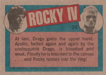 1985 Topps Rocky IV #24 The Fatal Blow! Back