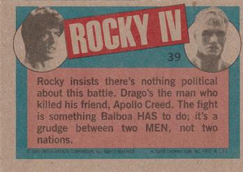 1985 Topps Rocky IV #39 Man With A Mission! Back