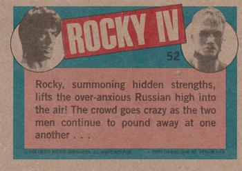 1985 Topps Rocky IV #52 Up, Up And Away!! Back