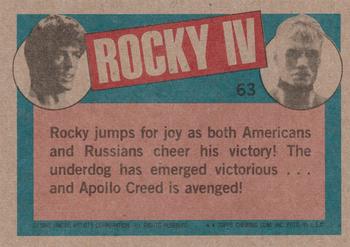 1985 Topps Rocky IV #63 The Winner! Back