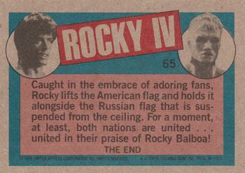 1985 Topps Rocky IV #65 A Man For All Countries! Back