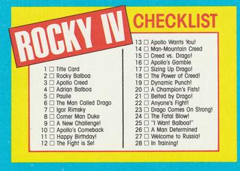 1985 Topps Rocky IV #66 Checklist Front