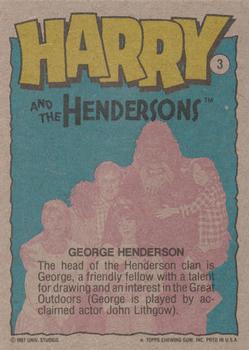 1987 Topps Harry and the Hendersons #3 George Henderson Back