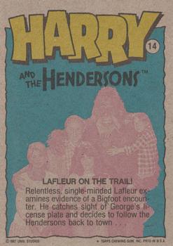 1987 Topps Harry and the Hendersons #14 Lafleur on the Trail! Back
