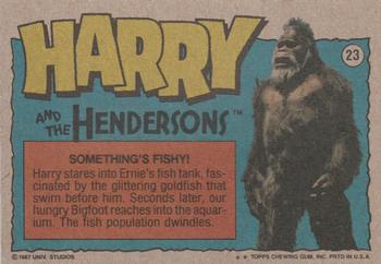 1987 Topps Harry and the Hendersons #23 Something's Fishy! Back