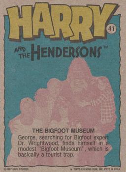 1987 Topps Harry and the Hendersons #41 The Bigfoot Museum Back