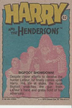 1987 Topps Harry and the Hendersons #62 Bigfoot Showdown! Back