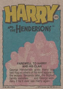 1987 Topps Harry and the Hendersons #69 Farewell to Harry and His Clan Back